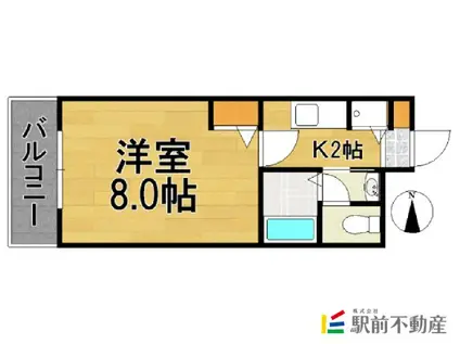 テラ・ロッサ西新(1K/8階)の間取り写真