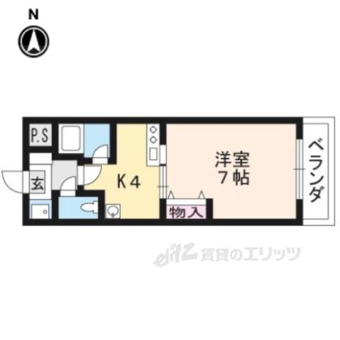 ヴィラ東晃(1K/2階)の間取り写真