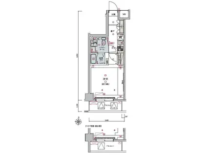 リヴシティ錦糸町五番館(1K/3階)の間取り写真
