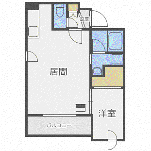 シャリテ澄川I(1LDK/2階)の間取り写真
