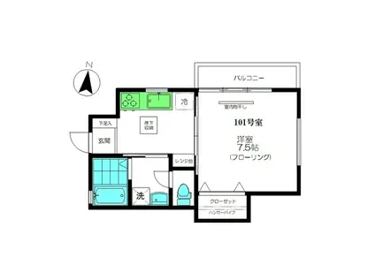 QUATRE KUGAHARA(1K/1階)の間取り写真