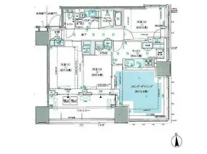 シティタワー銀座東(2LDK/9階)の間取り写真