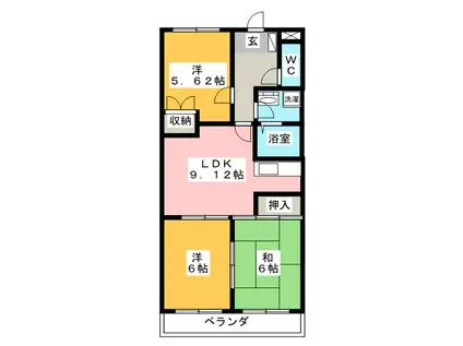 DWELLMANZO(3LDK/2階)の間取り写真