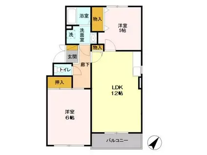 リ・ヴラン東川口I(2LDK/3階)の間取り写真