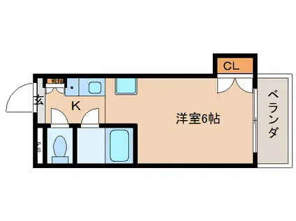 ジュネス新大宮(1K/1階)の間取り写真