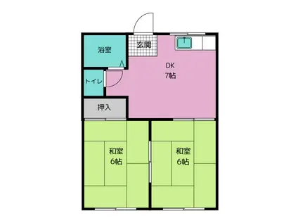 フォーブルドーリンアンB(2DK/1階)の間取り写真