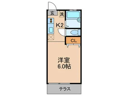 サンシティ大山西町(1K/1階)の間取り写真