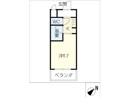 ラ・ラ・ハート(ワンルーム/3階)の間取り写真