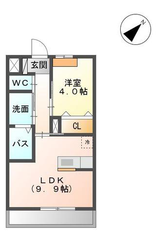 グレーシア(1LDK/1階)の間取り写真