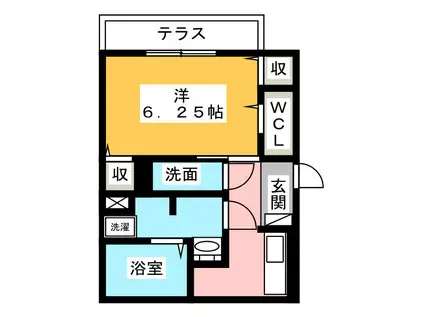 サンシティ伝馬町(1K/1階)の間取り写真