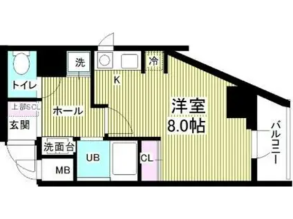 VARIANT S(ワンルーム/5階)の間取り写真