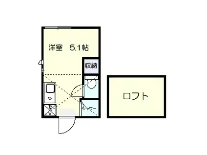 ルームズ中野B(ワンルーム/2階)の間取り写真