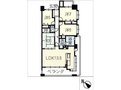 ライオンズマンション四日市城東町206号(4LDK/2階)の間取り写真