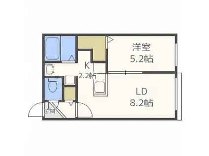  ルピシア麻生 (2LDK/2階)の間取り写真