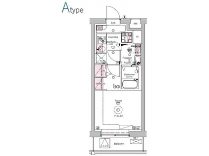 SYNEX横濱新町(1K/2階)の間取り写真