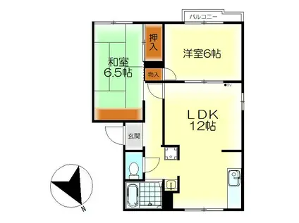 本庄ハイツ 本庄レジデンスII(2LDK/2階)の間取り写真