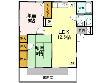 セジュール竹内(2LDK/1階)の間取り写真