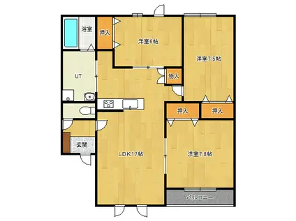 アシュトンIII(3LDK/3階)の間取り写真