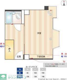 THE VALUE SHARED HOTEL TAKENOTSUKA(ワンルーム/1階)の間取り写真