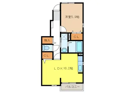 スミール ガーデン(1LDK/1階)の間取り写真