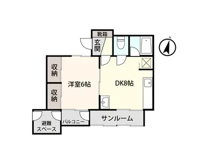 アシスト第7上越マンションII(1DK/3階)の間取り写真