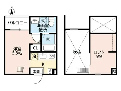 GRANSTA (1K/1階)の間取り写真