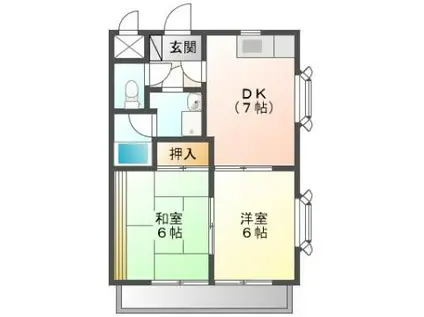 グランデール(2DK/2階)の間取り写真