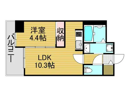 アーバンコート赤坂(1LDK/3階)の間取り写真