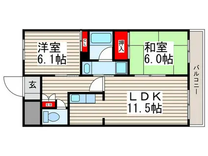 アーバンシティー西葛西(2LDK/2階)の間取り写真