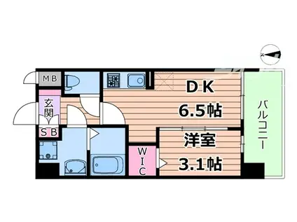 プレサンス東淀川駅前プロ―シェ(1DK/12階)の間取り写真