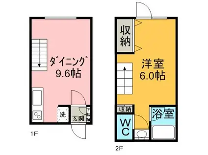 メゾネット久保(1DK/1階)の間取り写真