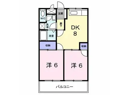 シャルム(2DK/1階)の間取り写真