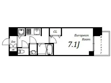 ラヴ神戸三宮(1K/13階)の間取り写真