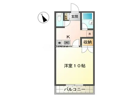 メゾンドエスポワール(1K/1階)の間取り写真