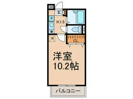 グランド サザンクロス(1K/2階)の間取り写真