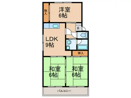 エクセレント村嶋(3DK/3階)の間取り写真