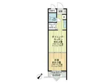 ライオンズマンション中央林間第10(1DK/3階)の間取り写真