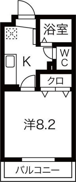 リーフグリーン(1K/1階)の間取り写真