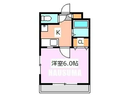 パティオ野辺(1K/2階)の間取り写真