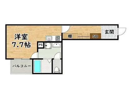 マークス塚本(ワンルーム/3階)の間取り写真