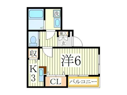 セルカーサ(ワンルーム/2階)の間取り写真