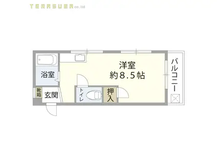 プレセランス大分(ワンルーム/2階)の間取り写真