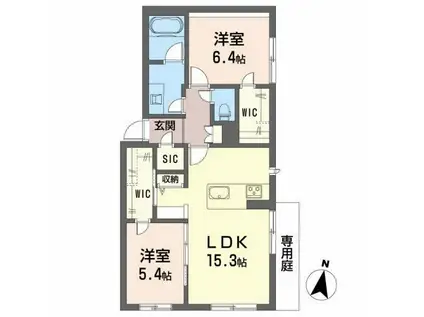 クオリティメゾン(2LDK/1階)の間取り写真