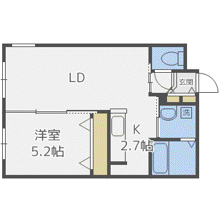 TOMORROW山の手(1LDK/3階)の間取り写真