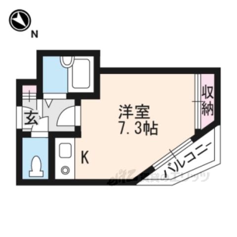ラピュタ牧野阪(ワンルーム/4階)の間取り写真