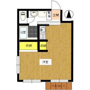 グランコール本山(ワンルーム/3階)の間取り写真