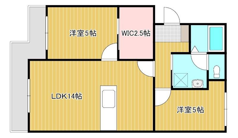 サンテラス大村I(2SLDK/3階)の間取り写真