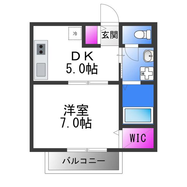 アムール LAFORET(1DK/1階)の間取り写真