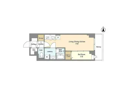 スタイリオフィット武蔵小杉II(1LDK/4階)の間取り写真