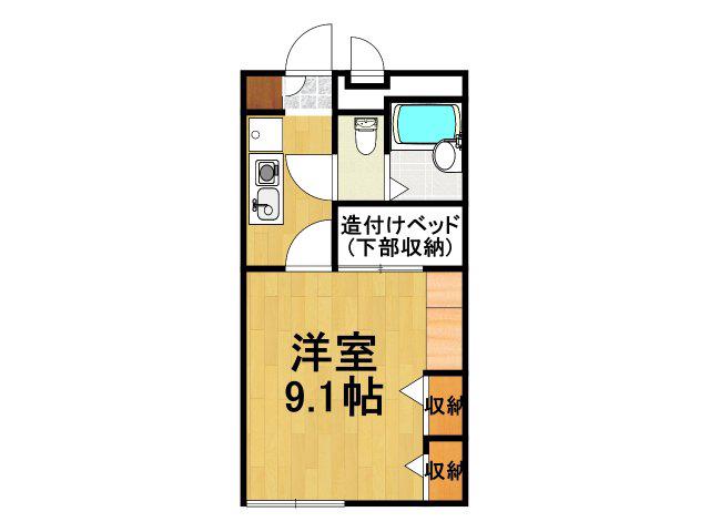 レオパレス月見橋(1K/2階)の間取り写真